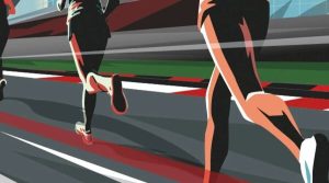 due persone che corrono di spalle, si vedono solo le gambe